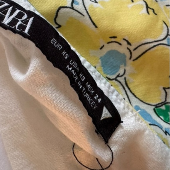 ZARA Yellow Floral Halter Mini Dress XS – Open Back, Summer Party Style - Picture 4 of 6